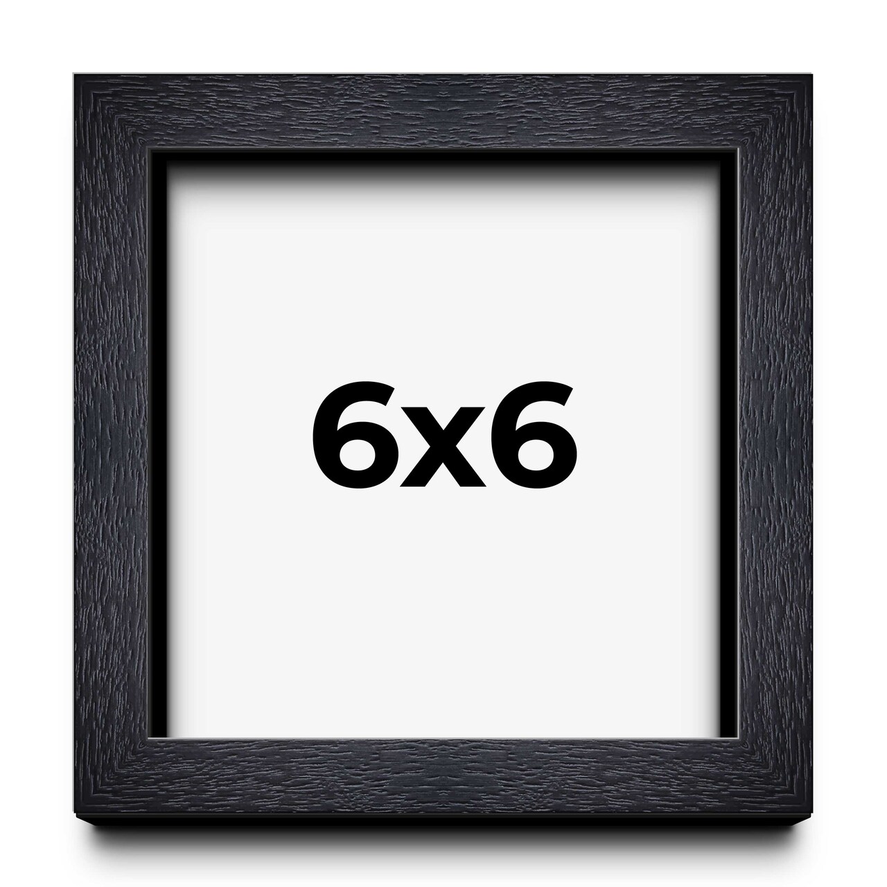 Square Shadow Box 1" Depth Black Picture Frame - UV Acrylic, Backing, Hanging Hardware